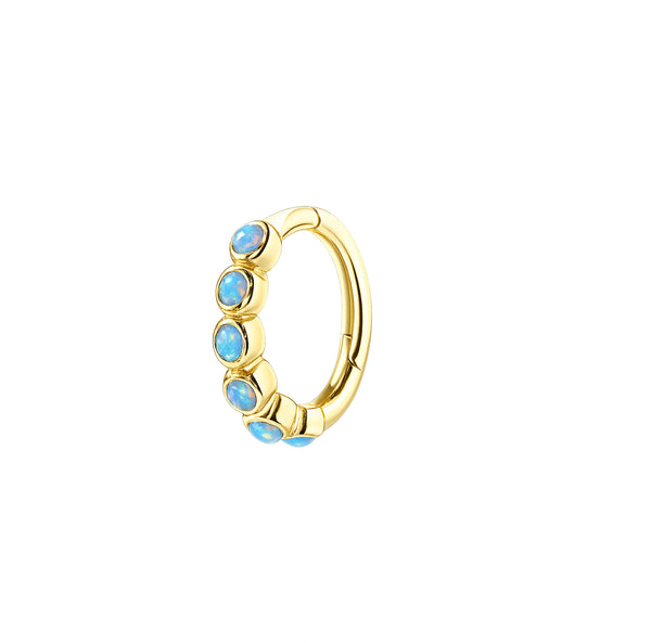 Bezel Set Opalite Huggie Cartilage Earrings