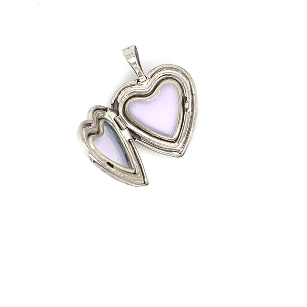 Blue Bird Heart Locket Keepsake