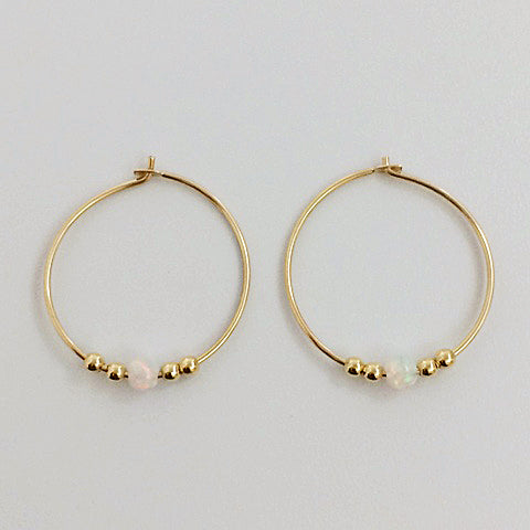 25mm Opalite Hoop Earrings