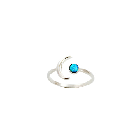 Ring - Silver Opalite & Moon - variety of sizes available