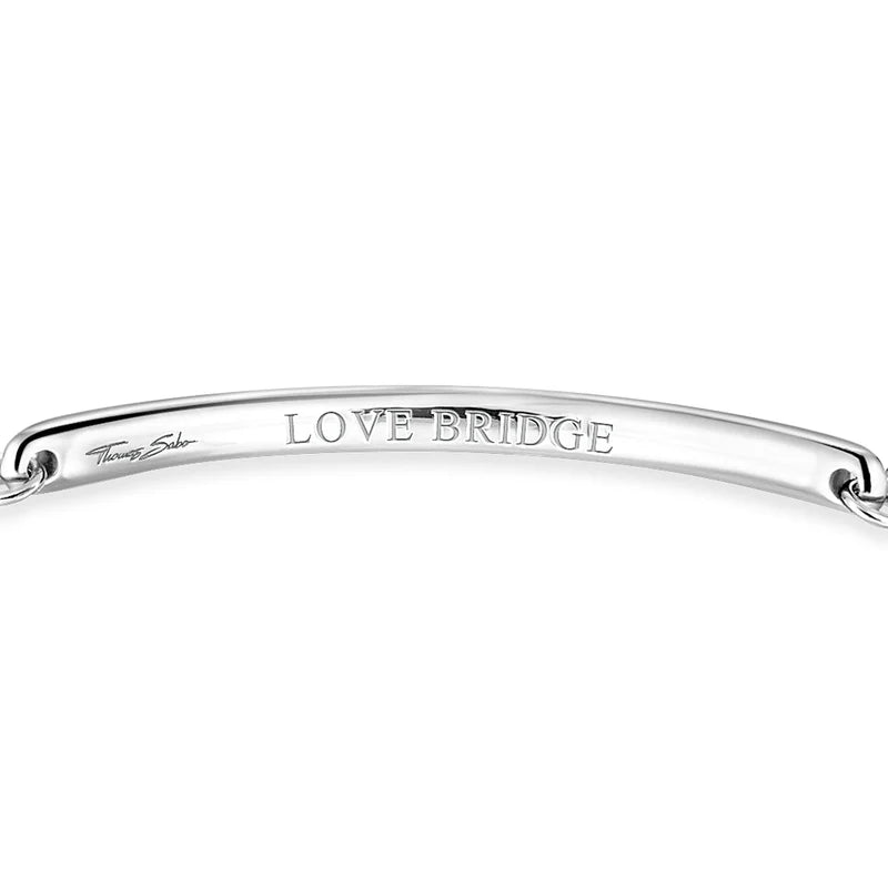 Love Bridge: Rose Quartz Engravable Silver Bracelet
