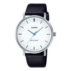 Casio Ana Curve Dial, White Face, Black Leather