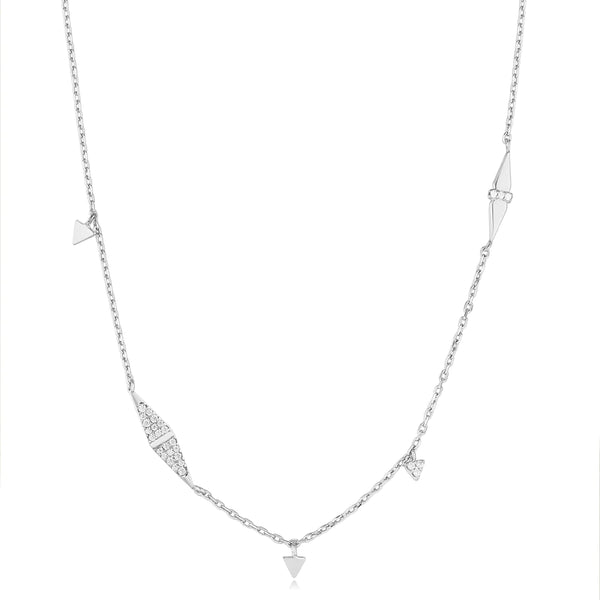 Polished Punk - Geometric CZ Silver Necklace
