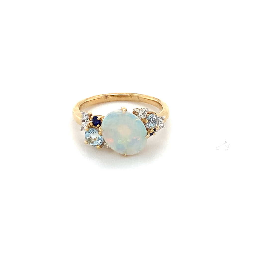 Iris White Opal Ring