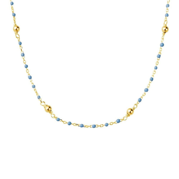 Necklace-  Light Blue Beaded Detail