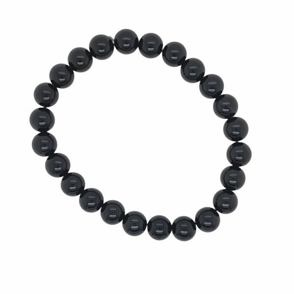 Crystal Bracelet - 8mm Obsidian Elastic Bracelet