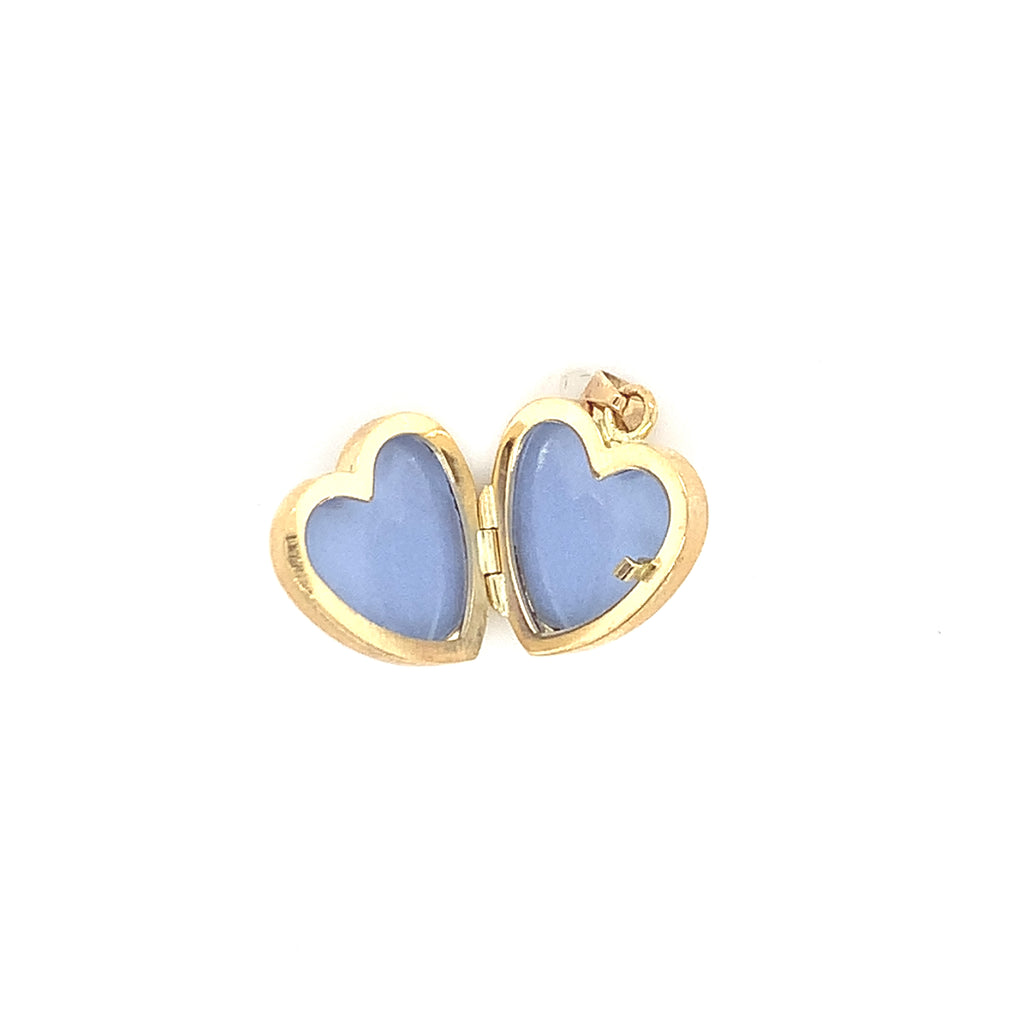 Blue Bird Heart Locket Keepsake