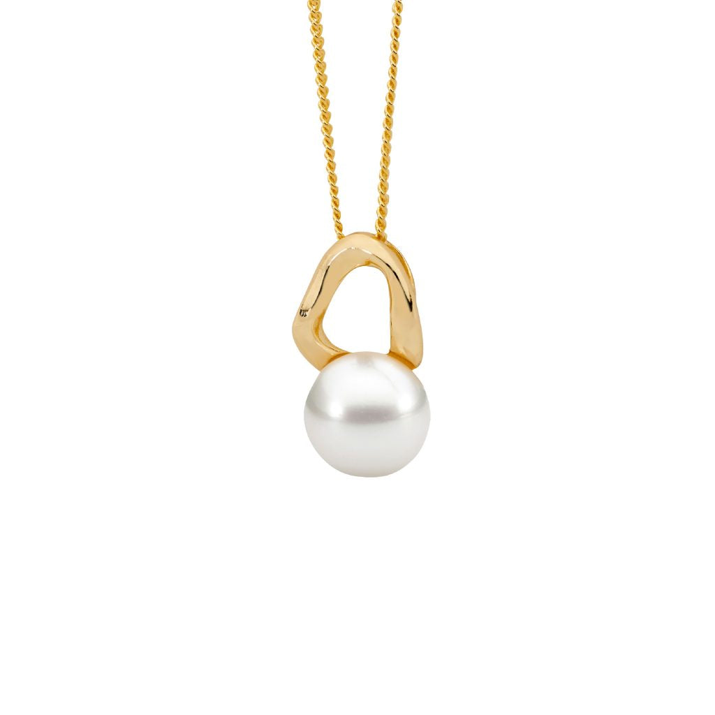 Open Wave Oval w/ Freshwater Pearl Pendant - 3 colours