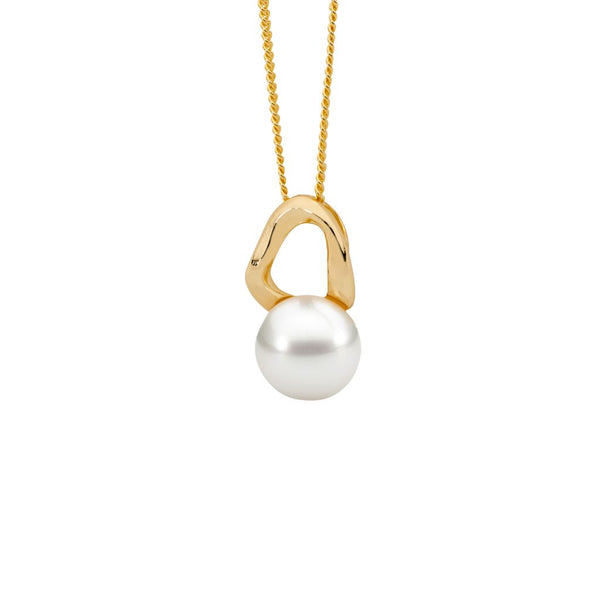 Open Wave Oval w/ Freshwater Pearl Pendant - 3 colours