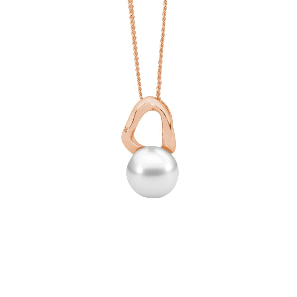 Open Wave Oval w/ Freshwater Pearl Pendant - 3 colours