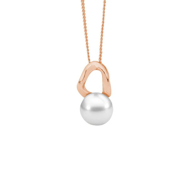 Open Wave Oval w/ Freshwater Pearl Pendant - 3 colours