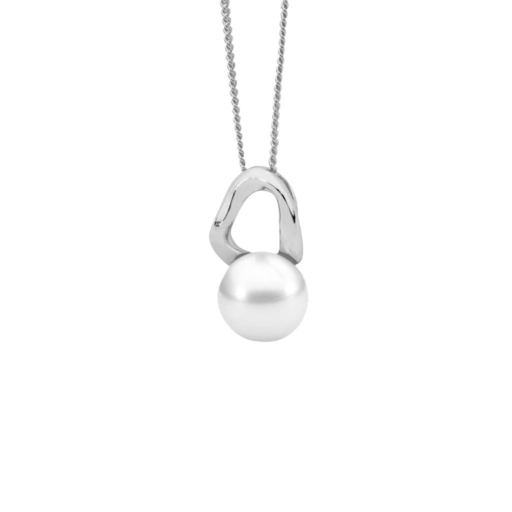 Open Wave Oval w/ Freshwater Pearl Pendant - 3 colours