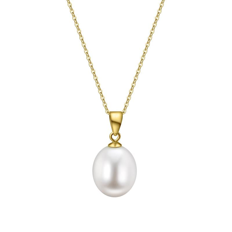 9ct YG White Freshwater Pearl Drop Pendant (chain not included)