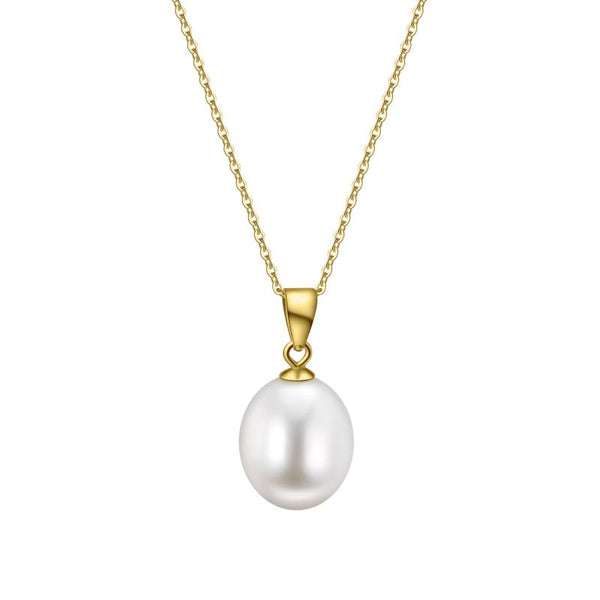 9ct YG White Freshwater Pearl Drop Pendant (chain not included)