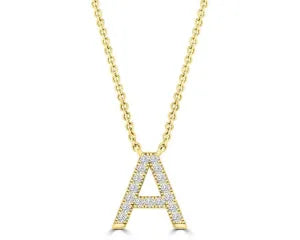 Diamond 8mm Initial 9ct Gold Necklace