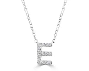 Diamond 8mm Initial 9ct White Gold Necklace