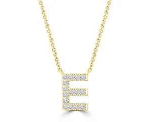Diamond 8mm Initial 9ct Gold Necklace