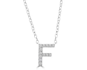 Diamond 8mm Initial 9ct White Gold Necklace