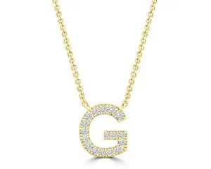 Diamond 8mm Initial 9ct Gold Necklace