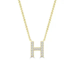 Diamond 8mm Initial 9ct Gold Necklace