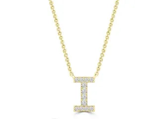 Diamond 8mm Initial 9ct Gold Necklace