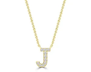 Diamond 8mm Initial 9ct Gold Necklace