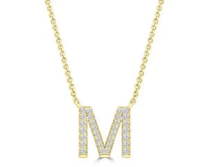 Diamond 8mm Initial 9ct Gold Necklace