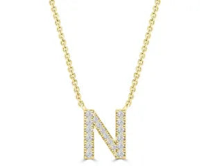 Diamond 8mm Initial 9ct Gold Necklace