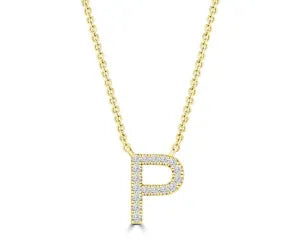 Diamond 8mm Initial 9ct Gold Necklace