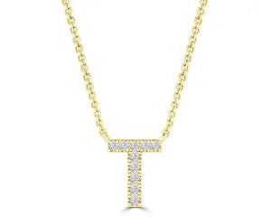 Diamond 8mm Initial 9ct Gold Necklace