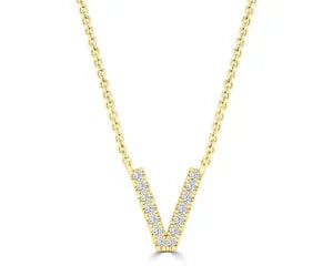 Diamond 8mm Initial 9ct Gold Necklace