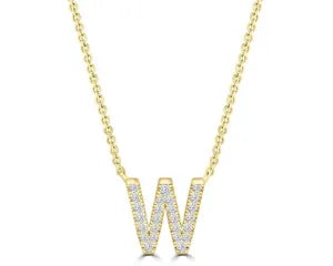 Diamond 8mm Initial 9ct Gold Necklace