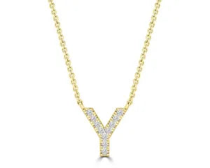 Diamond 8mm Initial 9ct Gold Necklace