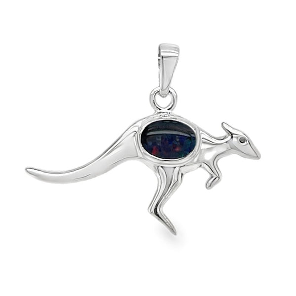 Firegem: Kangaroo Oval Triplet Opal Pendant Silver