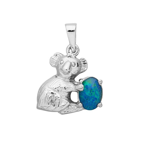 Firegem: Koala Oval 7x5mm Triplet Opal Claw Set Pendant