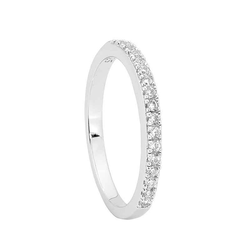 Ring - SS Single Row WH CZ Band