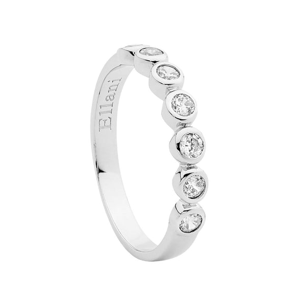 Ring - SS WH CZ Bezel Set Ring - 3 colours