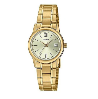Casio Analogue Round Gold Tone Stainless Steel Band Watch