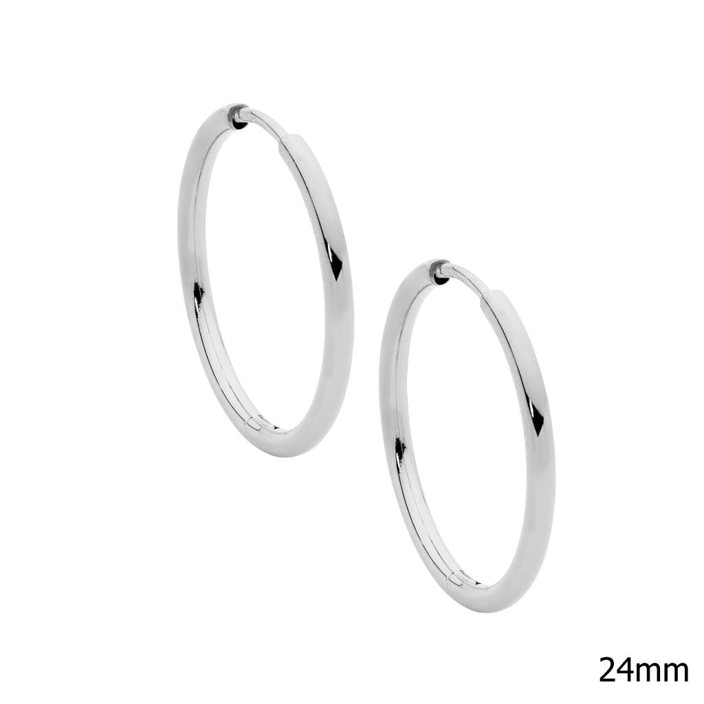 24mm Hoop Earrings - 3 colours
