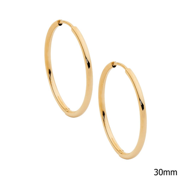 30mm Hoop Earrings - 3 colours