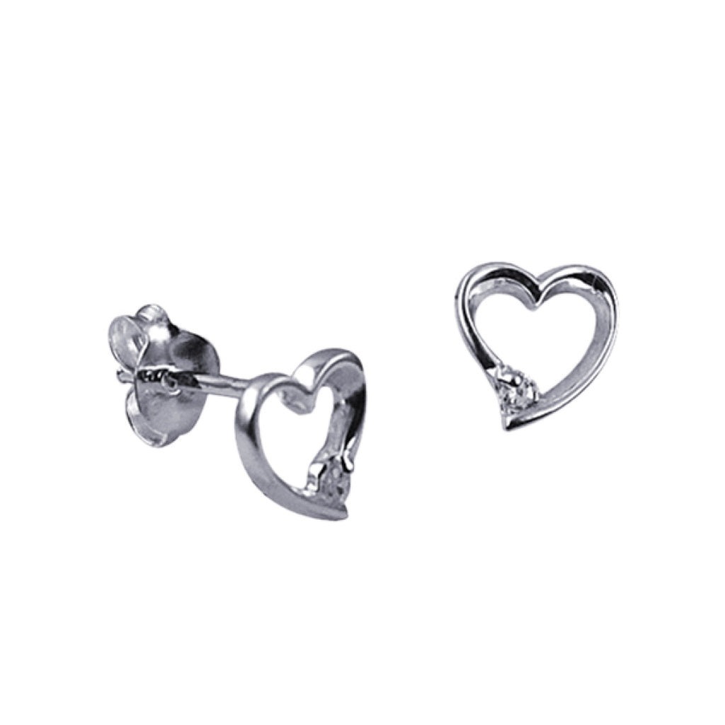 SS Open CZ Heart - Necklace & Earring
