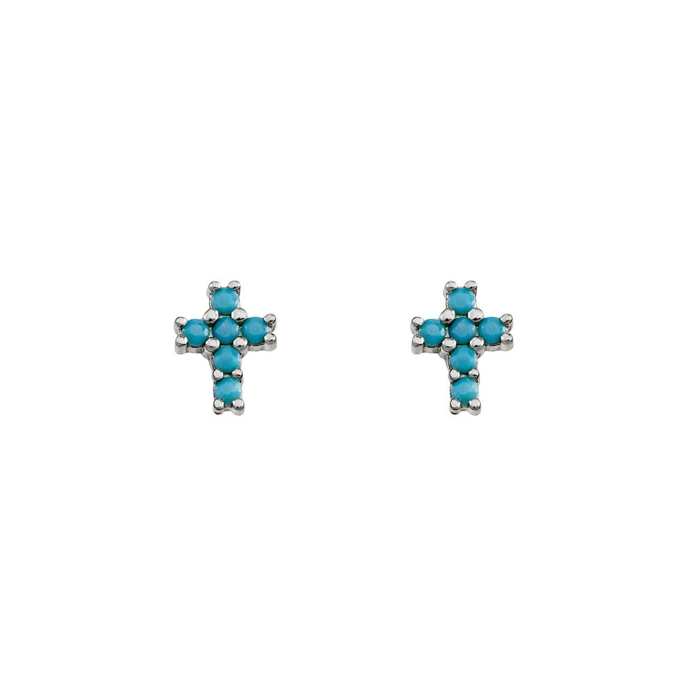 Turquoise Cross Stud Earrings