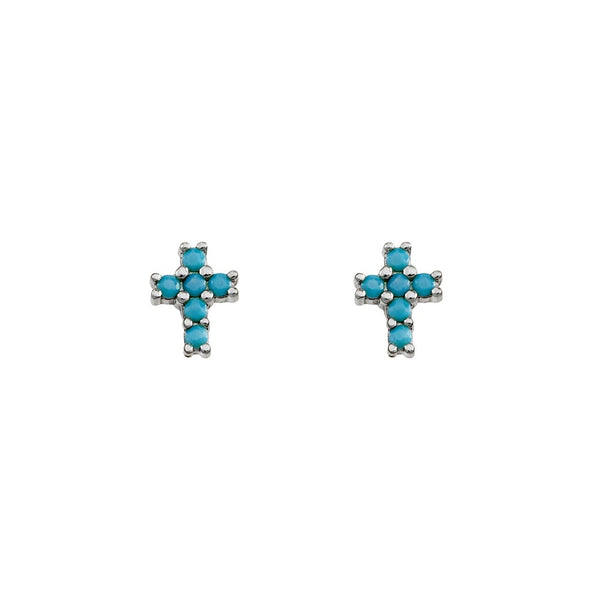 Turquoise Cross Stud Earrings