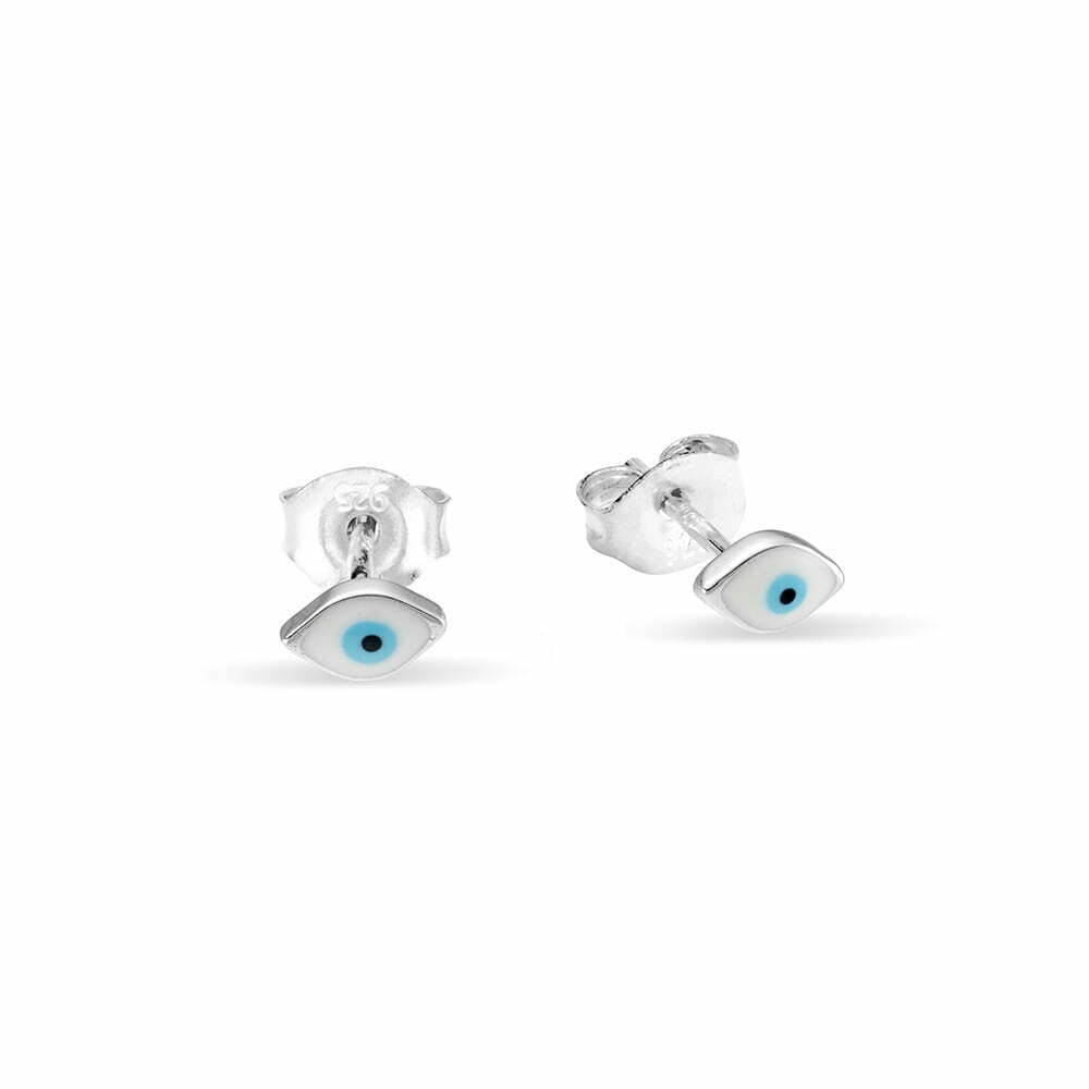 Evil Eye Silver Studs Earrings