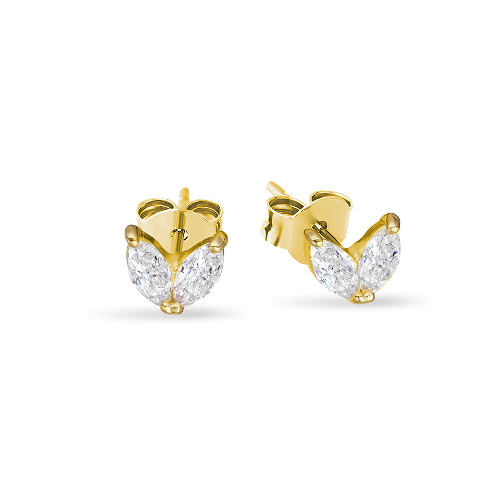 Marquise Double CZ Stud Earrings