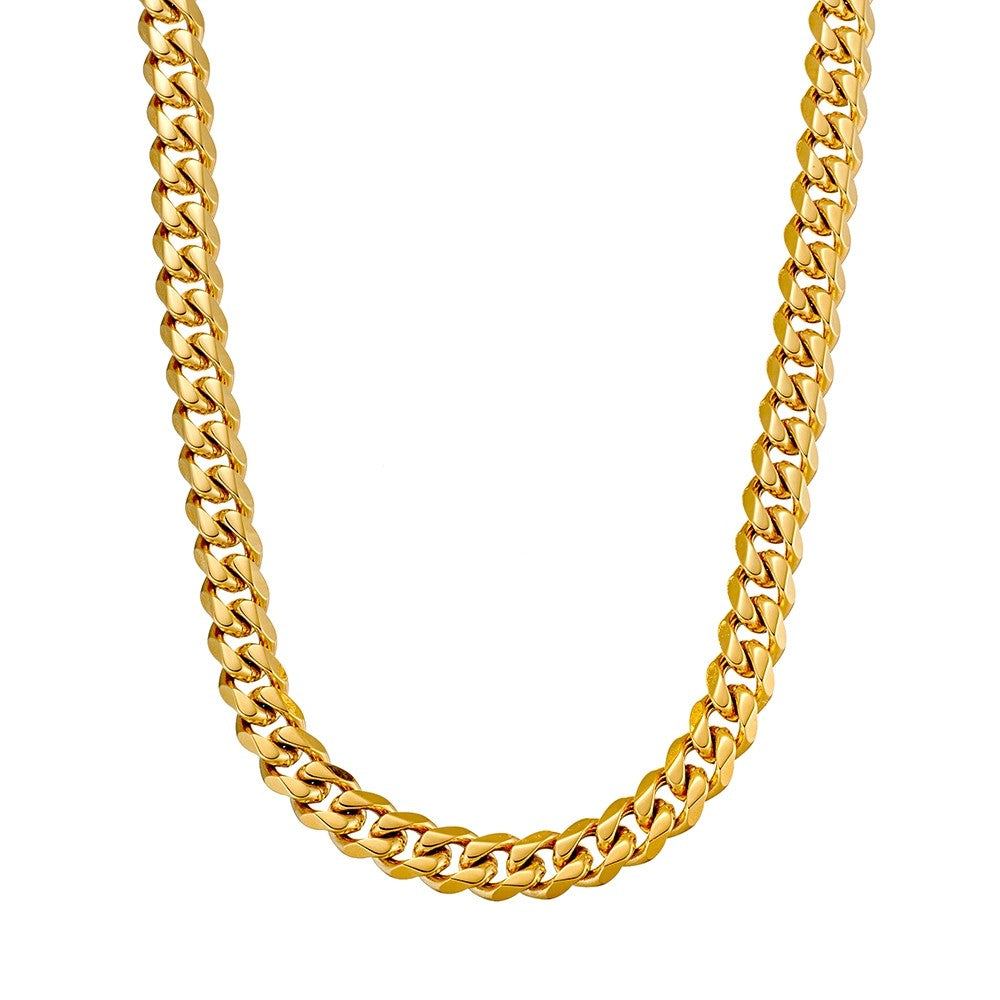 Men Chain - 8mm Stainless Steel Cuban Link - (variety colours & sizes)