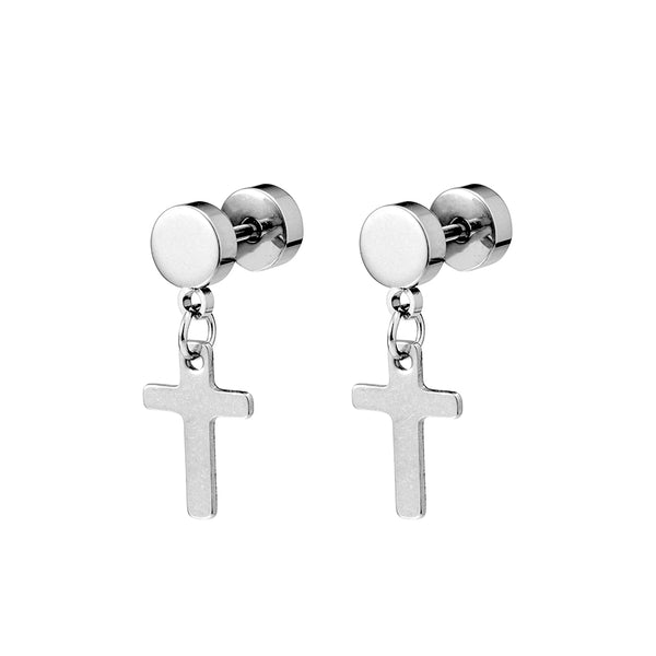 Earring - Stainless Steel Cross Studs