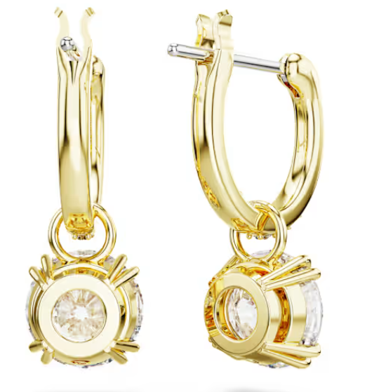 Stilla: Pave White Round Cut Drop Earrings - 3 colours