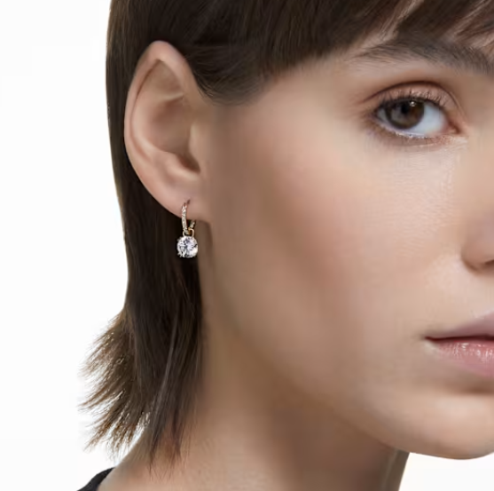 Stilla: Pave White Round Cut Drop Earrings - 3 colours