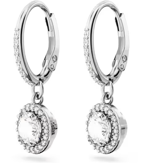 Una Angelic: Pave White Round Cut Drop Earrings - 2 colours